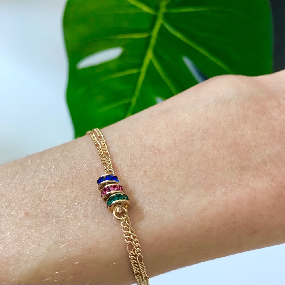 Delicate zirconia Crystals gold plated bracelet